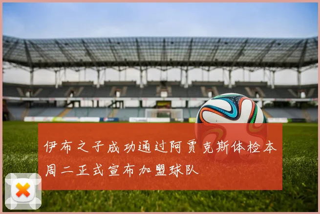 伊布之子成功通过阿贾克斯体检本周二正式宣布加盟球队